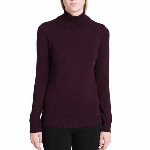 Clavin Klein Sweater Turtleneck Long Sleeve Pullover Medium Purple - Picture 1 of 6
